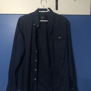 American eagle dark blue button down
